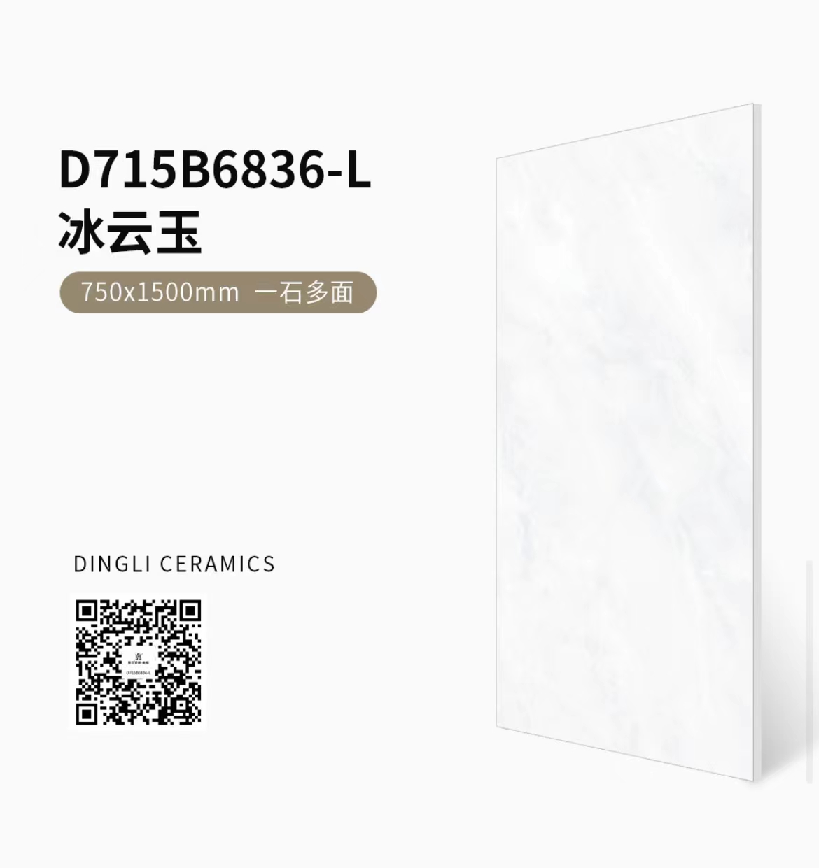 鼎立地面砖 D715B6836-L 冰玉云 750*1500*11 片
